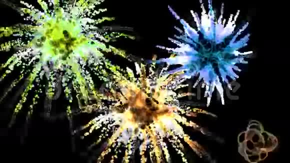 五颜六色的爆炸火花视频的预览图