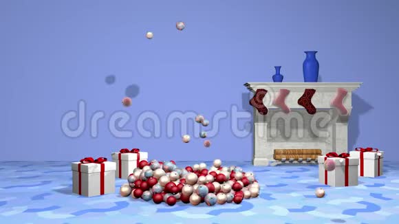 美丽的动画圣诞树3D绘制动画视频的预览图