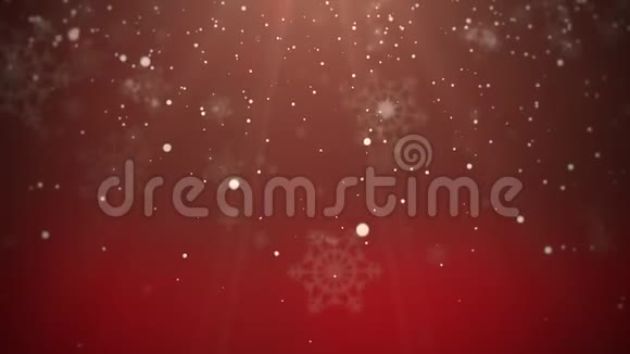 白色雪花飘落新年快乐圣诞快乐背景闪亮视频的预览图