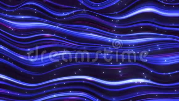 抽象的紫色蓝色霓虹灯波线用闪光视频的预览图