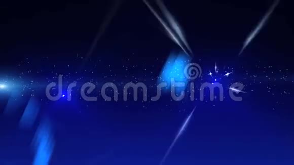 蓝色背景有闪亮的点和水晶视频的预览图