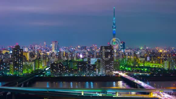 日本东京城市景观的时间流逝视频的预览图