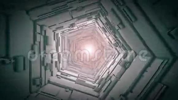 摄像机穿过一条长长的直线隧道视频的预览图