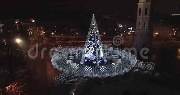 立陶宛维尔纽斯的圣诞树视频的预览图