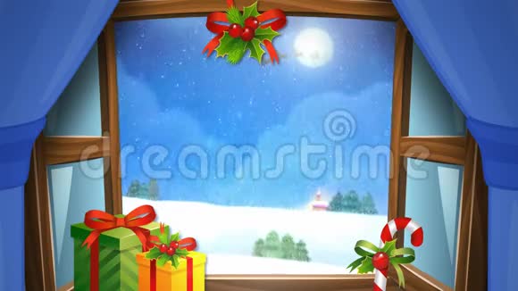圣诞节和新年的下雪天视频的预览图