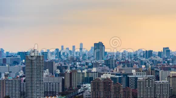 日本东京城市景观的时间流逝视频的预览图