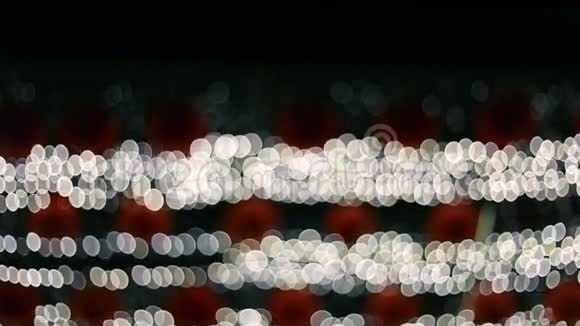 散焦LED粒子灯夜间闪烁视频的预览图