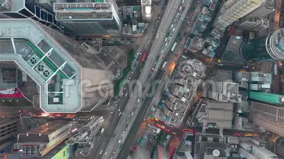 香港2018年5月铜锣湾地区住宅和写字楼及摩天大楼的空中俯视图视频的预览图