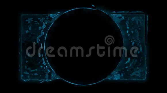 蓝脉冲抽象GrungeRectangle和圆与Matte视频的预览图