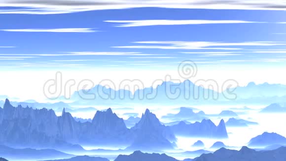 薄雾山脉的日落视频的预览图