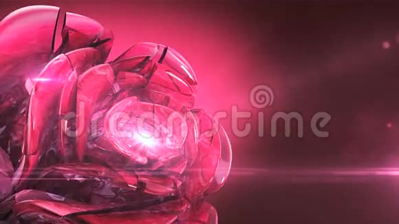 洋红水晶玫瑰旋转视频的预览图
