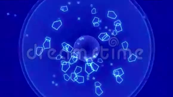 抽象科幻多边形空间微生物细菌孢子颗粒爆炸视频的预览图