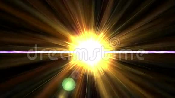 用射线激光光纤线照射金色阳光科学未来光能量视频的预览图