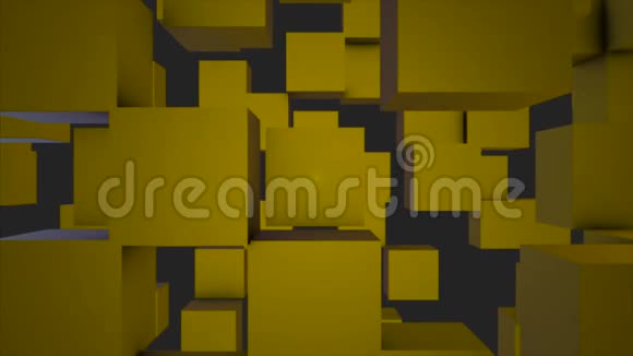 抽象立方体背景随机运动三维循环动画抽象彩盒背景无缝环行视频的预览图
