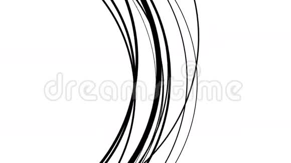 黑色抽象弧线在白色上起伏视频的预览图