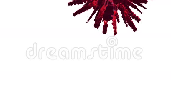 红墨水在水中反应产生抽象的云可用作过渡艺术背景或覆盖VFX3d视频的预览图