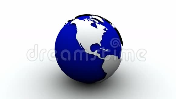 蓝色白色3D地球HD循环视频的预览图