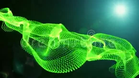 运动图形元素绿色图形波形状是粒子视频的预览图