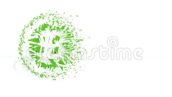 绿色金融背景由3D政治多边形旋转并收集在一张图片中比特币图标中的比特币图标视频的预览图