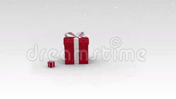 在白色背景上呈现红色圣诞礼物视频的预览图
