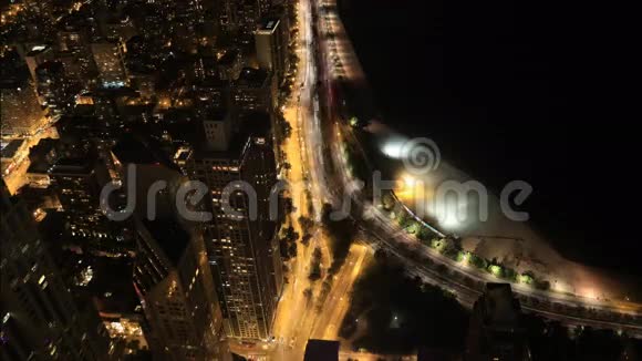 伊利诺伊州芝加哥天际线的4K超高清时间投影天线视频的预览图