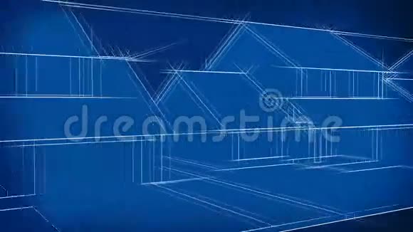 蓝图房屋动画高清循环视频的预览图