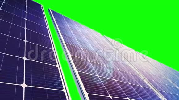 太阳能电池板全景x28绿色屏幕上的循环x29视频的预览图