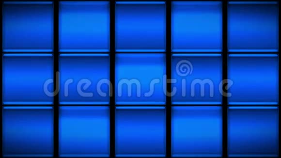 大型蓝色玻璃广场背景循环视频的预览图