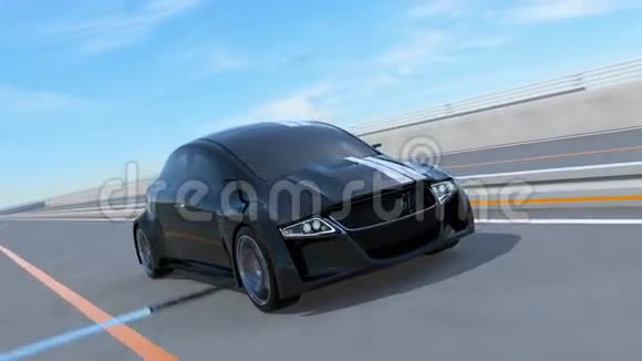 黑色电动跑车在高速公路上行驶视频的预览图