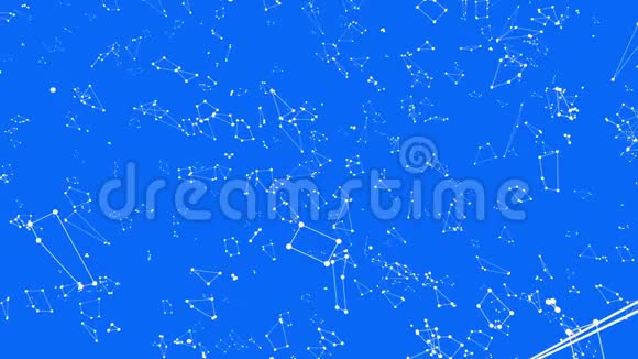 抽象简单的蓝色挥动三维网格或网格作为艺术背景蓝色几何振动环境或脉动数学视频的预览图