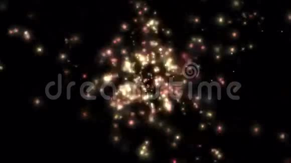 4k飞行彩色发光粒子和点光在空间VJ背景视频的预览图