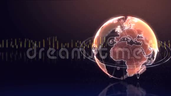 旋转地球显示国际互联经济视频的预览图