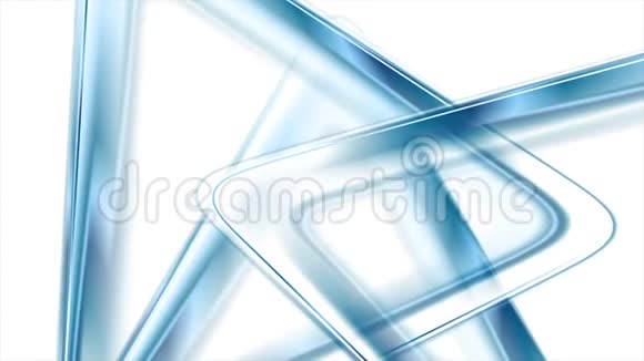 蓝色光滑三角形抽象技术视频动画视频的预览图