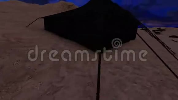 夜间大量的黑贝都因帐篷视频的预览图