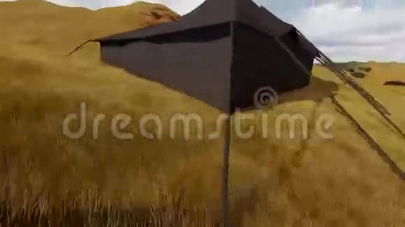 白天大量的黑贝都因帐篷视频的预览图
