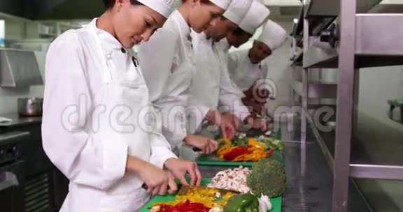 厨师团队切菜视频的预览图