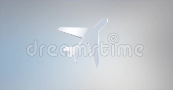 飞机起飞白色3d图标视频的预览图