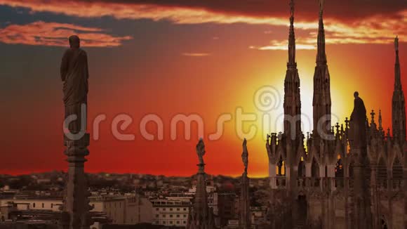 米兰意大利从多摩露台眺望城市视频的预览图