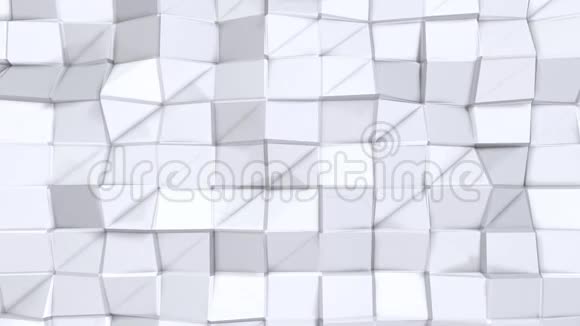 简单的低聚三维表面作为网络背景纯白色灰色多边形的软几何低聚背景4K满视频的预览图