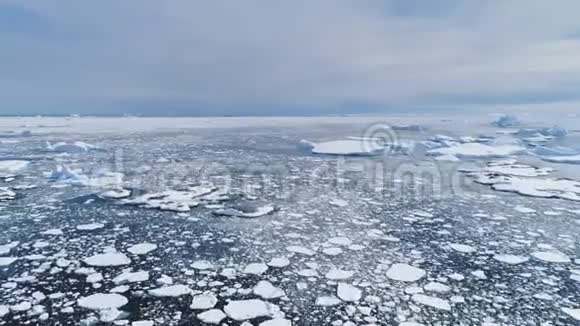 南极极地海洋海景鸟瞰图视频的预览图