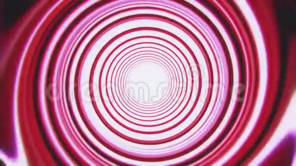 红空间时间经纱隧道涡旋环形运动背景视频的预览图