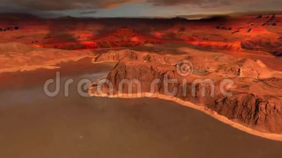 黄昏时分飞机飞过红峡谷视频的预览图