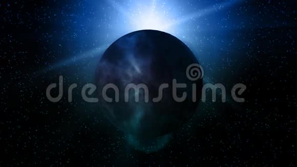 外层空间的蓝色外星球视频的预览图