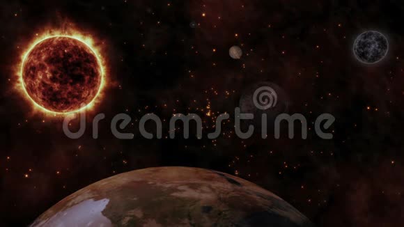 地球太阳和空间行星视频的预览图