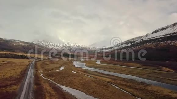 冰岛的景观空中镜头视频的预览图