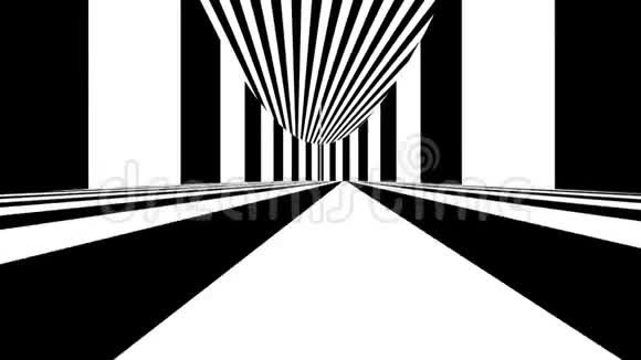 抽象光学艺术黑白线条无缝环路视频的预览图