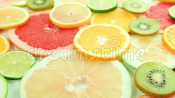 柑橘类水果切片背景视频的预览图