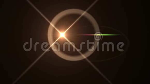 闪光褪色移动黄灯标志光学镜头星星耀斑闪亮动画循环背景新品质自然视频的预览图
