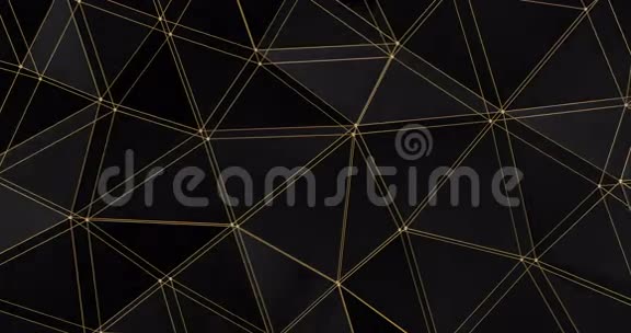 三维晶格抽象几何多边形表面运动背景环4k视频的预览图