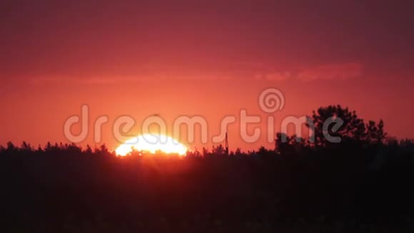 大太阳与橙色天空视频的预览图